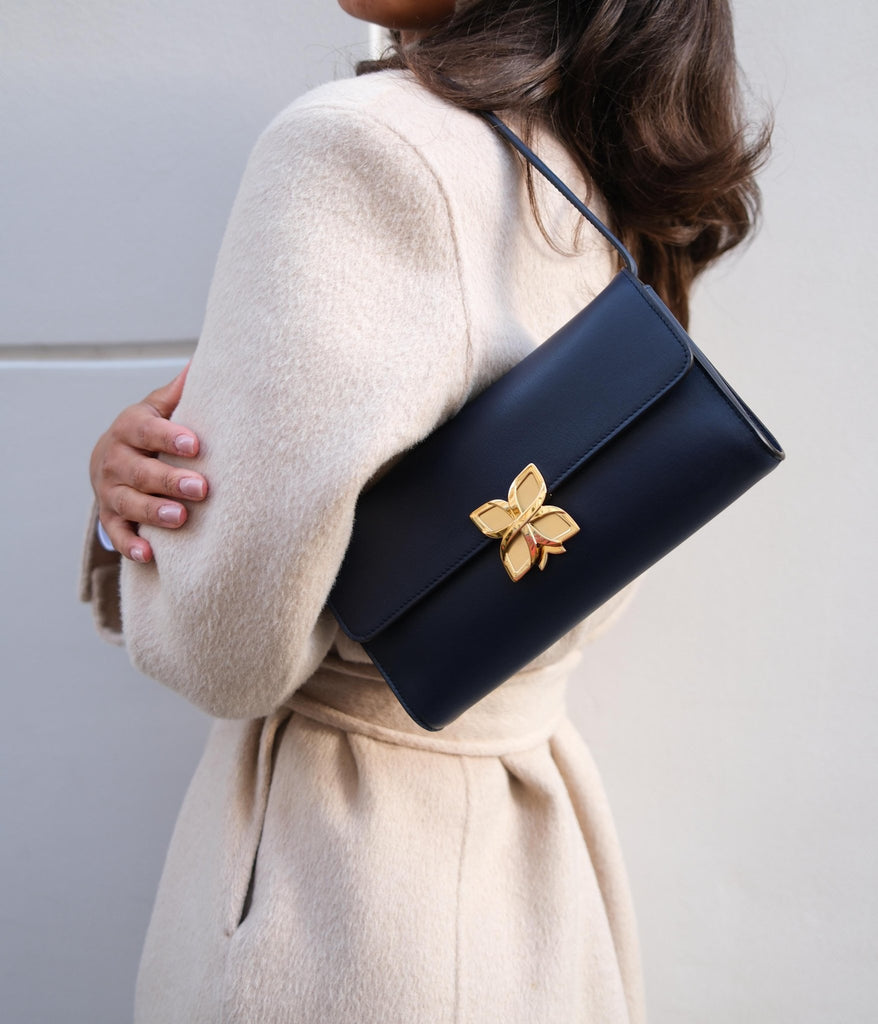 Hortensia Clutch | Bleu Nuit - Fleuron Paris